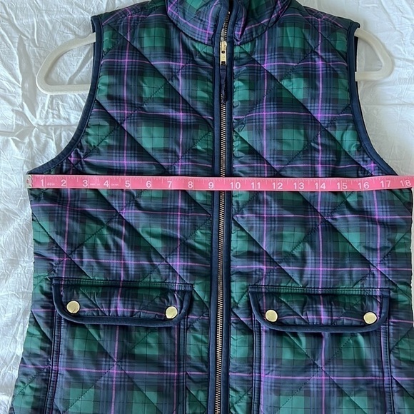 J.Crew Tartan Plaid Quilted Puffer Vest Size XS - Picture 13 of 15